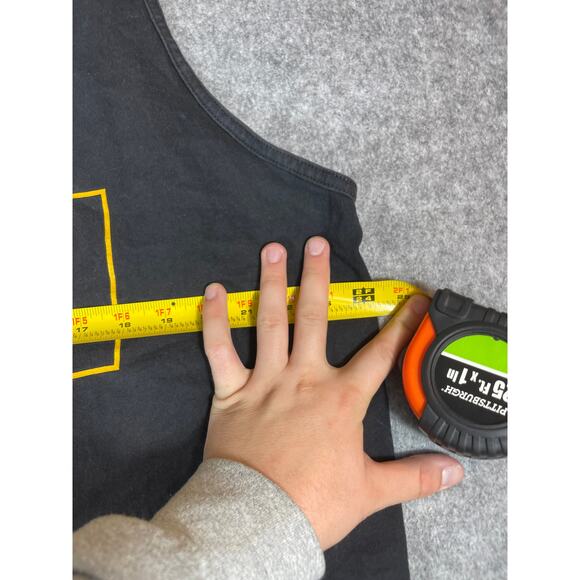 VINTAGE Hanes Heavyweight Tank Mens XL Black Graphic Pullover Grunge Y2K Retro - Picture 2 of 4